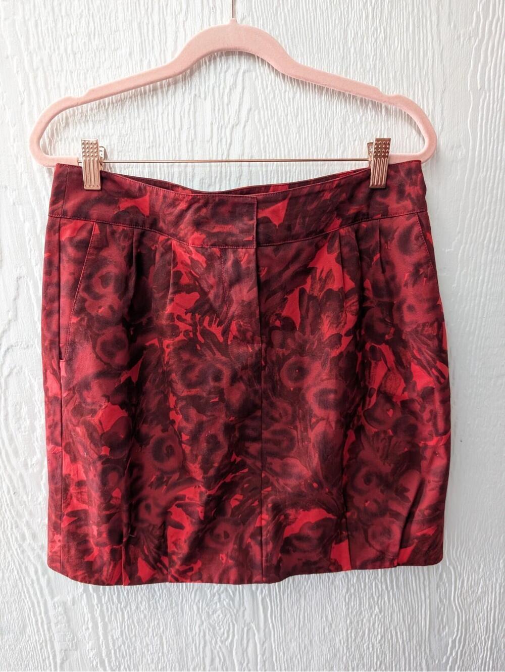 Lida Baday Red Floral 100% Cotton Skirt Dark Romance Fairy Gothic Whimsigoth 6